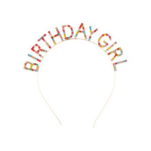 Birthday Tiara for Women with Elegant Rhinestone Princess Headband, Colorful Crystal Hair Hoop