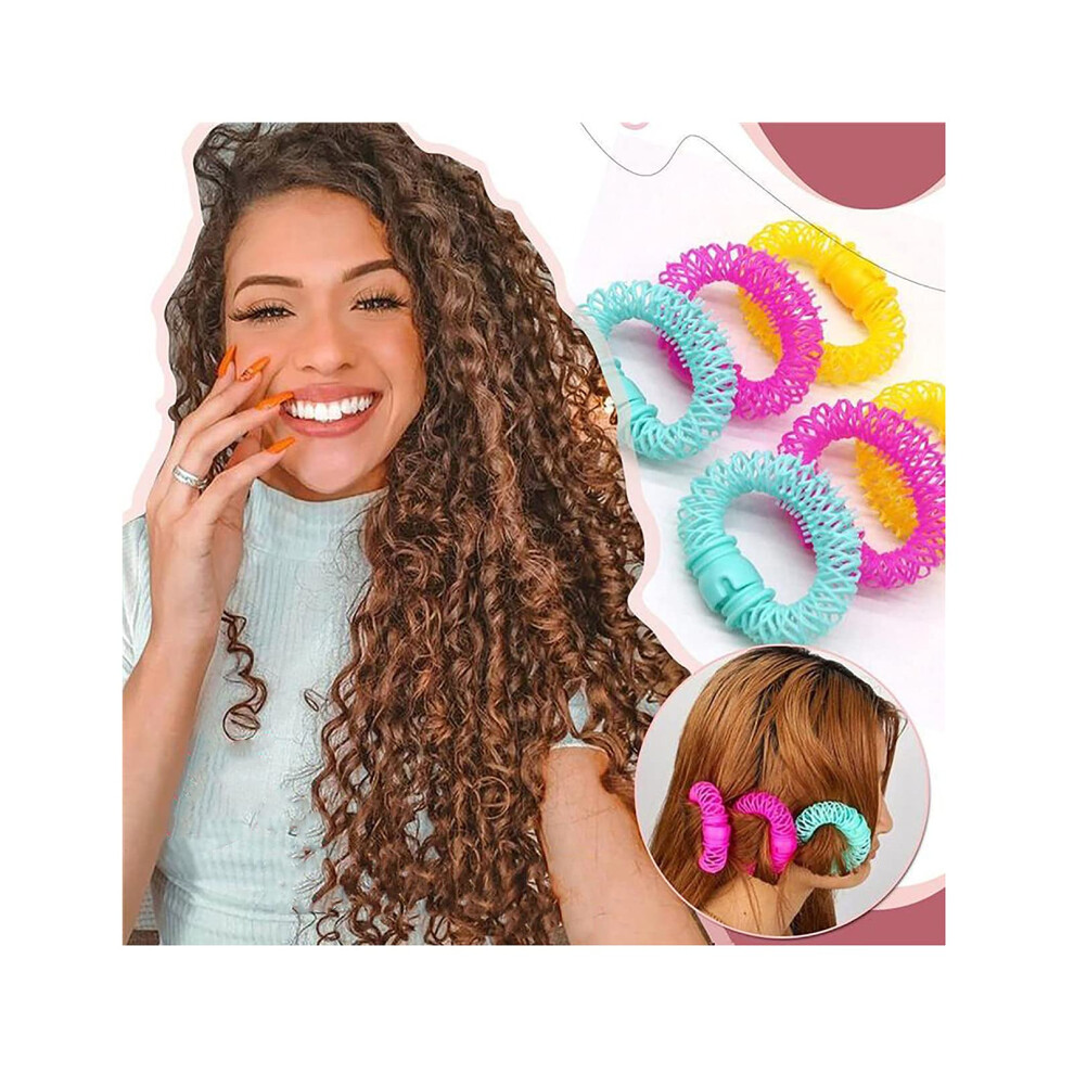 Heatless Hair Curlers with Secure Spring Grip for Overnight Beach Waves, No Heat Rollers 6PCS