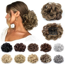 Messy Bun Hair Piece with Combs and Scrunchie Curly Chignon Hair Extension for Women 12H24#