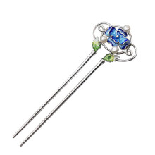 925 Sterling Silver Vintage Chinese Hair Stick with Hetian Jade and Pearls for Elegant Updos