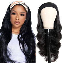 20 Inch Body Wave Headband Wig Human Hair for Black Women Glueless Brazilian Virgin Hair