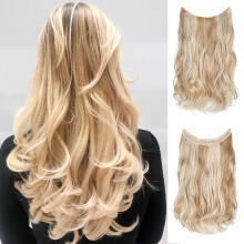 Synthetic Wavy Hair Extensions 20 Inch with Invisible Adjustable Wire and Secure Dual Clip Hold