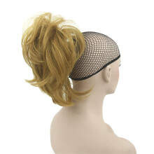 12 Inch Curly Clip In Ponytail Synthetic Hair Extension Burgundy Black Heat Resistant Hairpiece