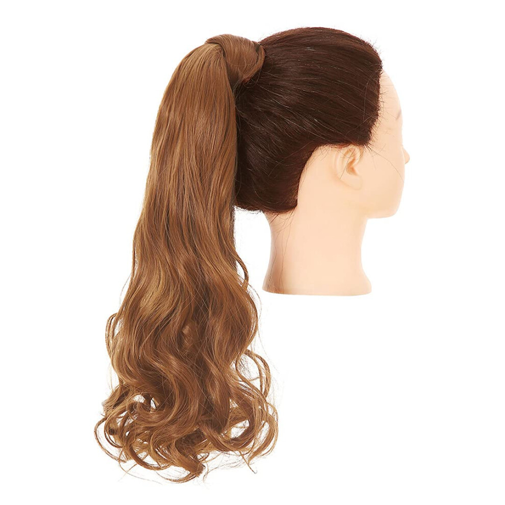 22 Inch Clip In Straight Ponytail Extension Heat Resistant Synthetic Wrap Around Hairpiece