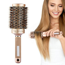 Boar Bristle Ceramic Round Hair Brush for Blow Drying, Frizz Control and Enhanced Shine