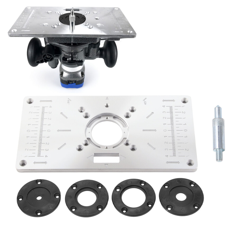 Aluminium Router Table Insert Plate For Woodworking, 8 Holes 4941389991595