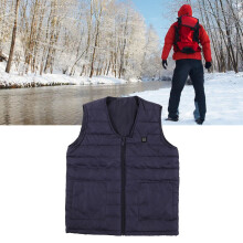 Heated V Neck Vest 3XL Blue Waterproof Breathable Winter Warmth