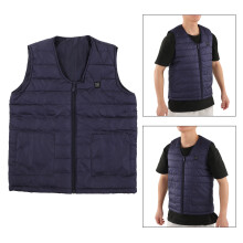 Heated V Neck Vest 6XL Blue, Waterproof Warm Breathable Winter Wear