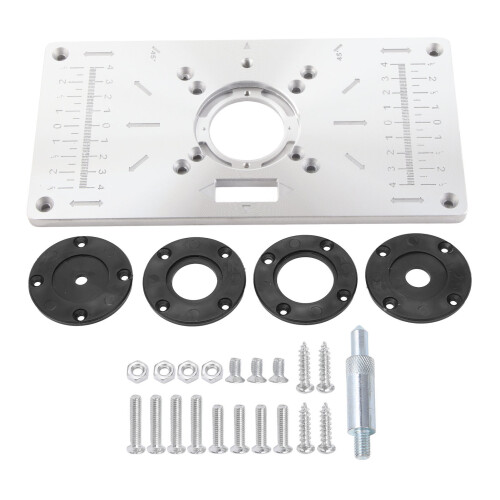 Aluminium Router Table Insert Plate for Woodworking, 8 Holes 1