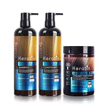 Keratin Hair Treatment Kit with Shampoo Conditioner and Mask for Deep and Frizz Control