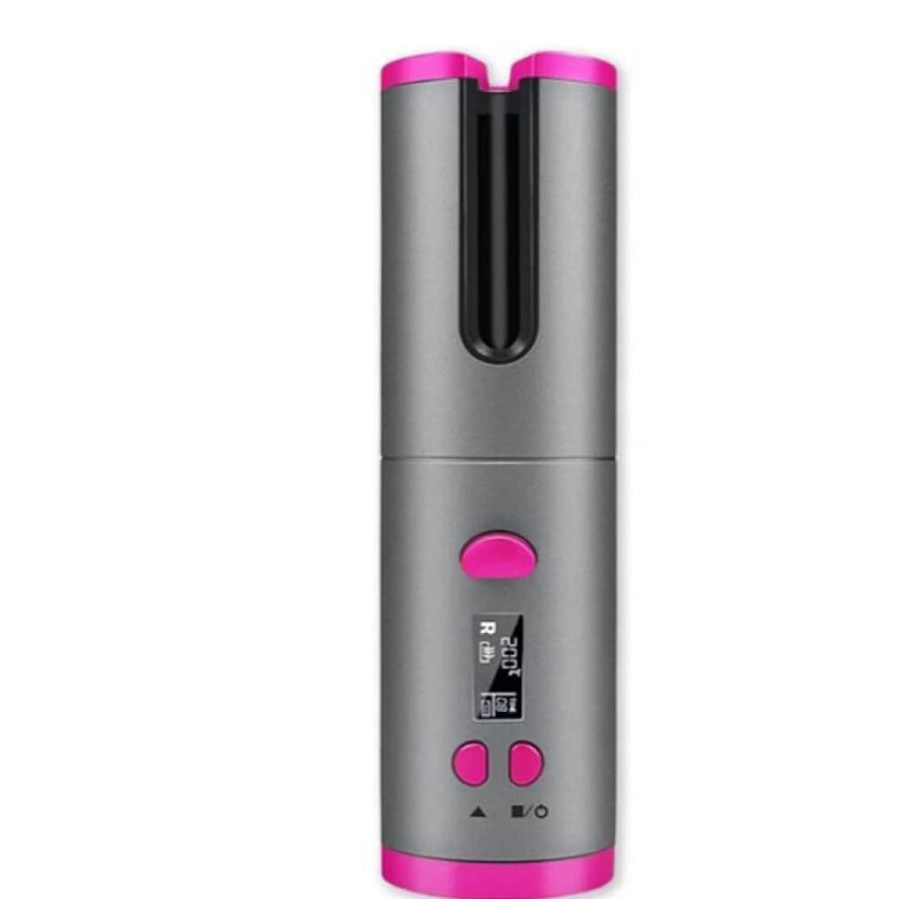 Cordless Hair Curler, Rechargeable 2 in 1 Curling and Straightening Iron for Smooth Styling and Travel