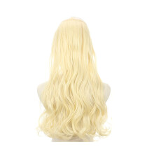 Hair Extensions 16 Inch Invisible Wire Ombre Blonde Brown Synthetic Wavy Heat Resistant