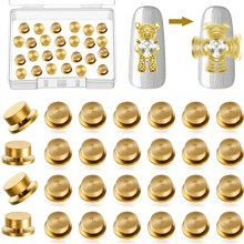 Rotating Nail Charms 3D Nail Art Accessories Gold Stainless Steel 360 Smooth Rotation Set of 10