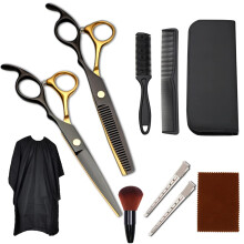 Hair Cutting Scissors Set with Precision Razor Edge, Ergonomic Grip, Stainless Steel 10 PCS Barber Kit