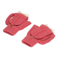 USB Heated Gloves Double Sided Cotton Thermal Gloves Rose Red, Temperature Adjustable