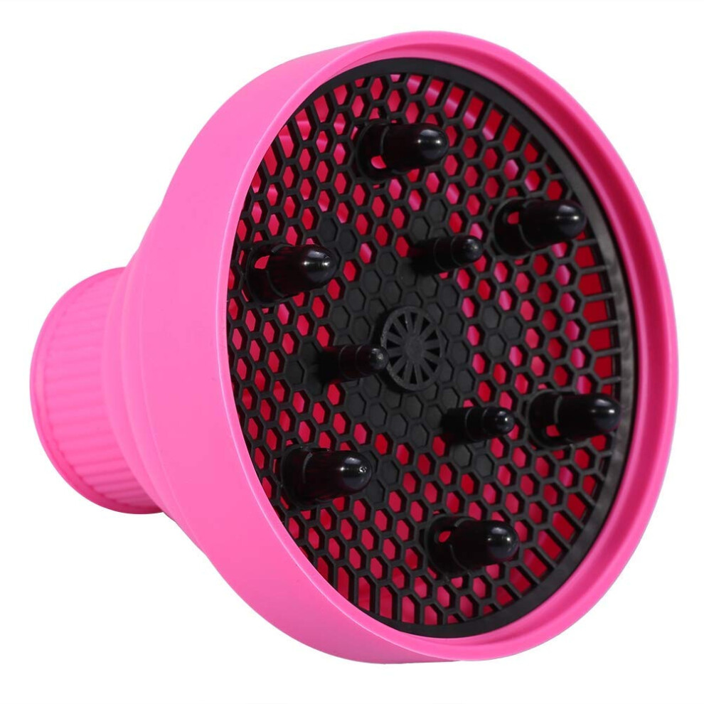 Pink Hair Dryer Diffuser For Curly Hair, Foldable Silicone Design, Universal 45Cm, Travelfriendly