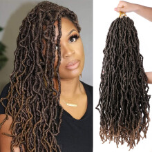 18 Inch Pre Looped Faux Locs Crochet Braids Soft Wavy Hair Extensions 5 Pack Natural Look