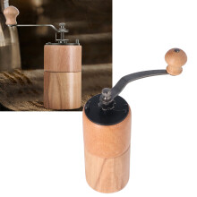 Manual Coffee Grinder Beech Wood Portable Adjustable Coarseness 504g