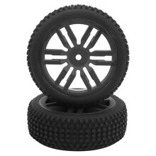 2Pcs 1/16 RC Car Tires Rubber Stable Wearproof 77mm Black