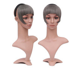 Dimgray Clip In Blunt Bangs Synthetic Heat Resistant Fake Fringe Hairpiece for Instant Style Change