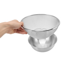 24cm Stainless Steel Strainer Colander, Fast Drain, Food Grade Kitchen Bowl