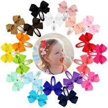 Colorful Hair Bow Clips for Girls, 20pcs Non Slip Barrettes with Bright Colors for Toddlers and Babies