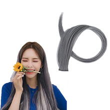 Grey Clip in Hair Extensions 24 Inch ThreePiece Set with Easy ClipIn Application and Natural Blend