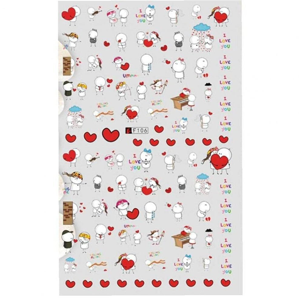 SelfAdhesive Nail Stickers with Cute Glitter Designs for DIY Manicure and Valentine Nail Art Decals
