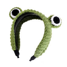 Frog Headband Crochet Knit with Frog Eye Design, Soft Elastic Comfort for Party or Daily Wear