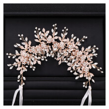 Bridal Tiara Gold Crystal Detailing Handmade Wedding Headband for Bride and Prom