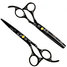 Professional Hair Cutting and Thinning Scissors Set, 440C Stainless Steel Barber Shears with Ergonomic NonSlip Handle for Salon and Home Use (6.0inch)