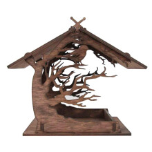 Outdoor Wooden Bird Feeder and Hanging Bird House for Garden Yard Decoration for Parrots