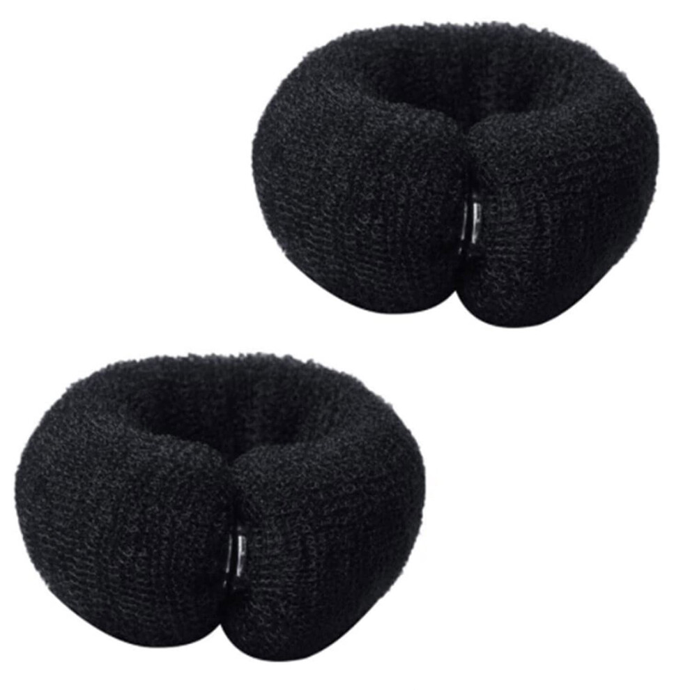 Black Hair Bun Maker Set 2Pcs Magic Roll Donut Shaper Tool For Quick Easy Updo Styling