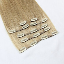 24 Inch Pink Clip In Human Hair Extensions 110g Long Straight for Instant Length and Volume