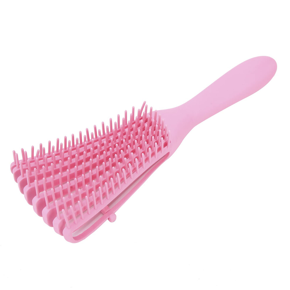 Detangling Hair Brush with Curved Scalp Fit and Adjustable Bristles for Wet and Dry Hair Pink