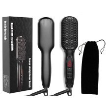 Hair Straightening Brush with Ionic Technology for Women, Fast Frizz Control, TravelFriendly