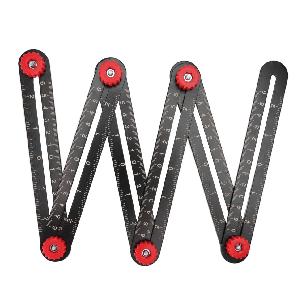 Aluminum Alloy Multi-Angle Measuring Ruler With Drill Locator, 17.5X2.5cm 4391389995244