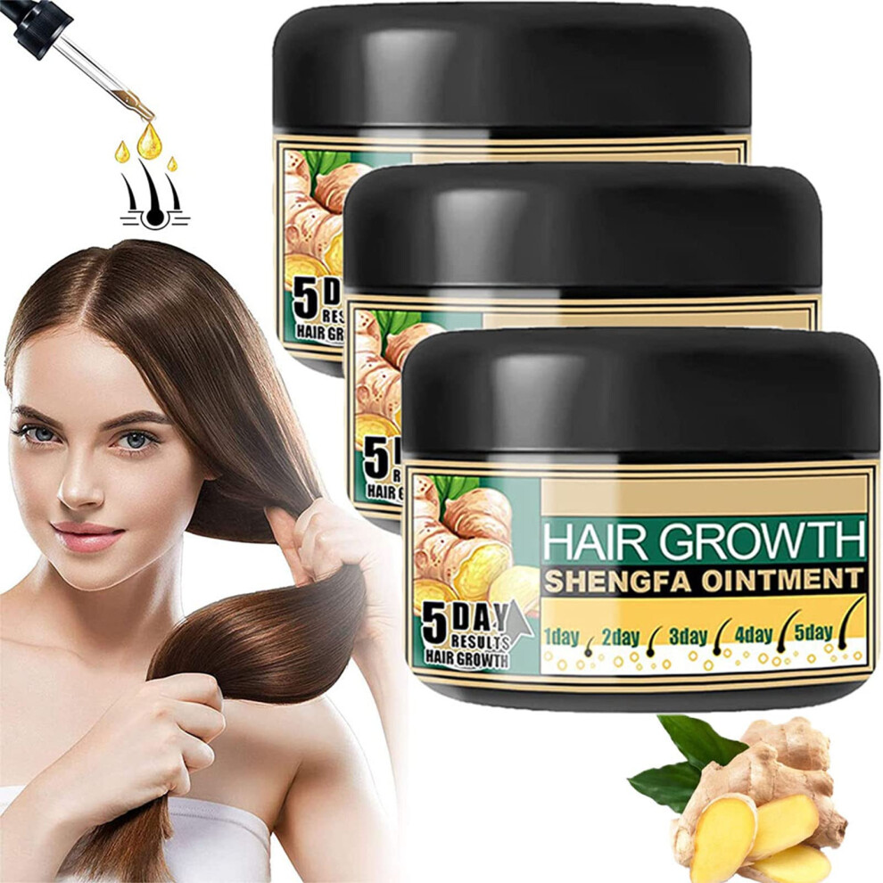 Cream Hair Growth With Ginger For Thicker Hair, Scalp Moisturizing, 30G Plantbased Formula, 3Pcs