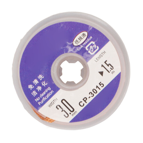 Low Residue Solder Wick 1.5m Soft Desoldering Braid for PCB CP 3015 2