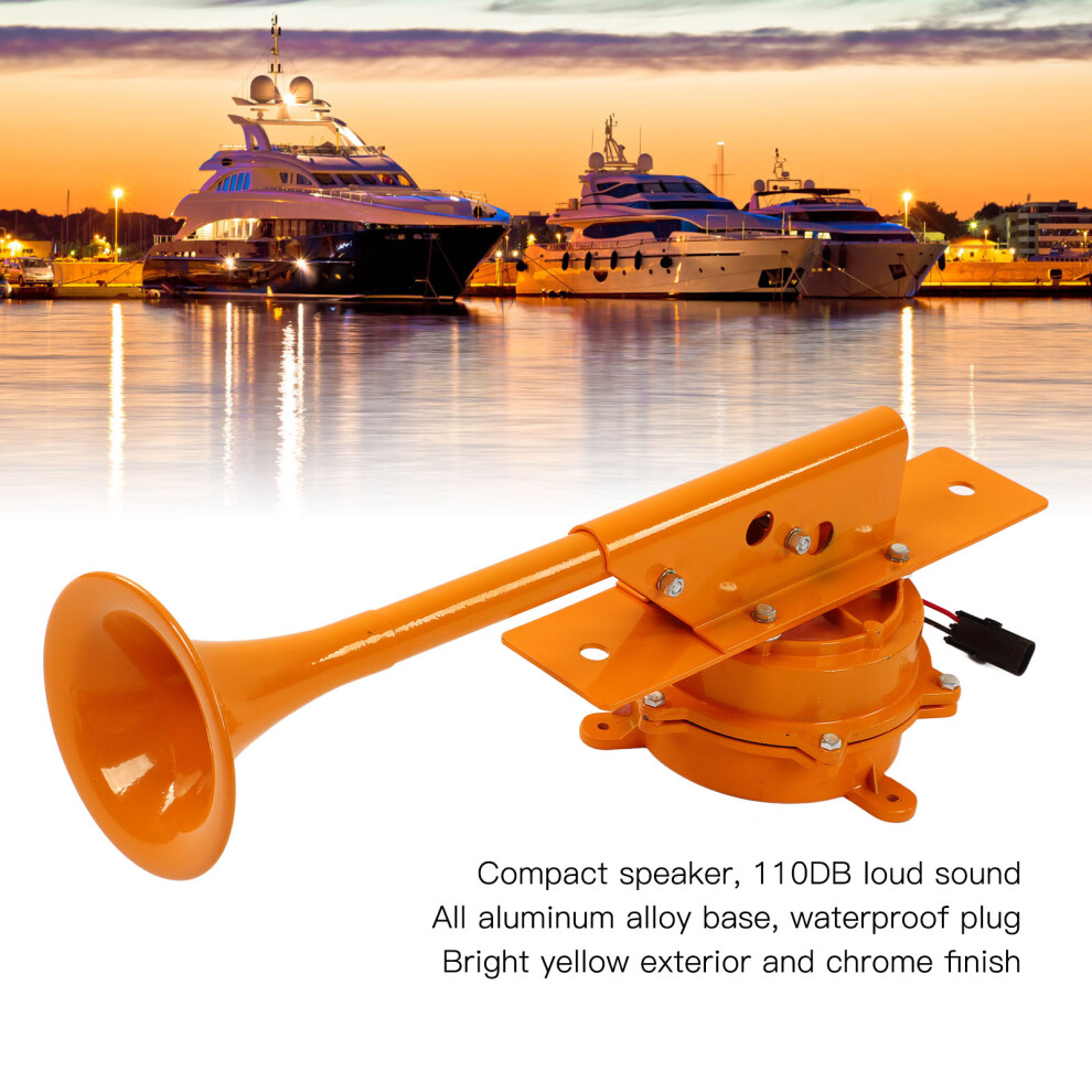 110Db Train Air Horn 12V Single Trumpet Yellow 7444352896295