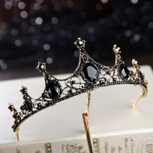 Wedding Crown Pure Gold Bridal Tiara with Crystals Vintage Elegant Design for Bride