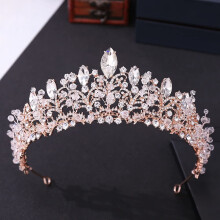 Wedding Crown Crystal Bridal Tiara Full Rhinestone Bride Headpiece Gold Silver Plated Rose Gold
