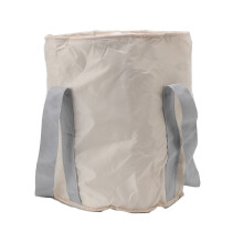 Foldable Polyester Double Layer Foot Tub – Collapsible Camping Bucket, Beige