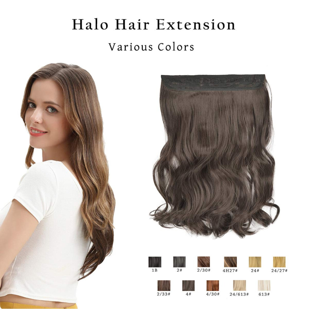20 Inch Synthetic Wavy Hair Extensions with Comfortable Wire Headband for Instant Length and Volume