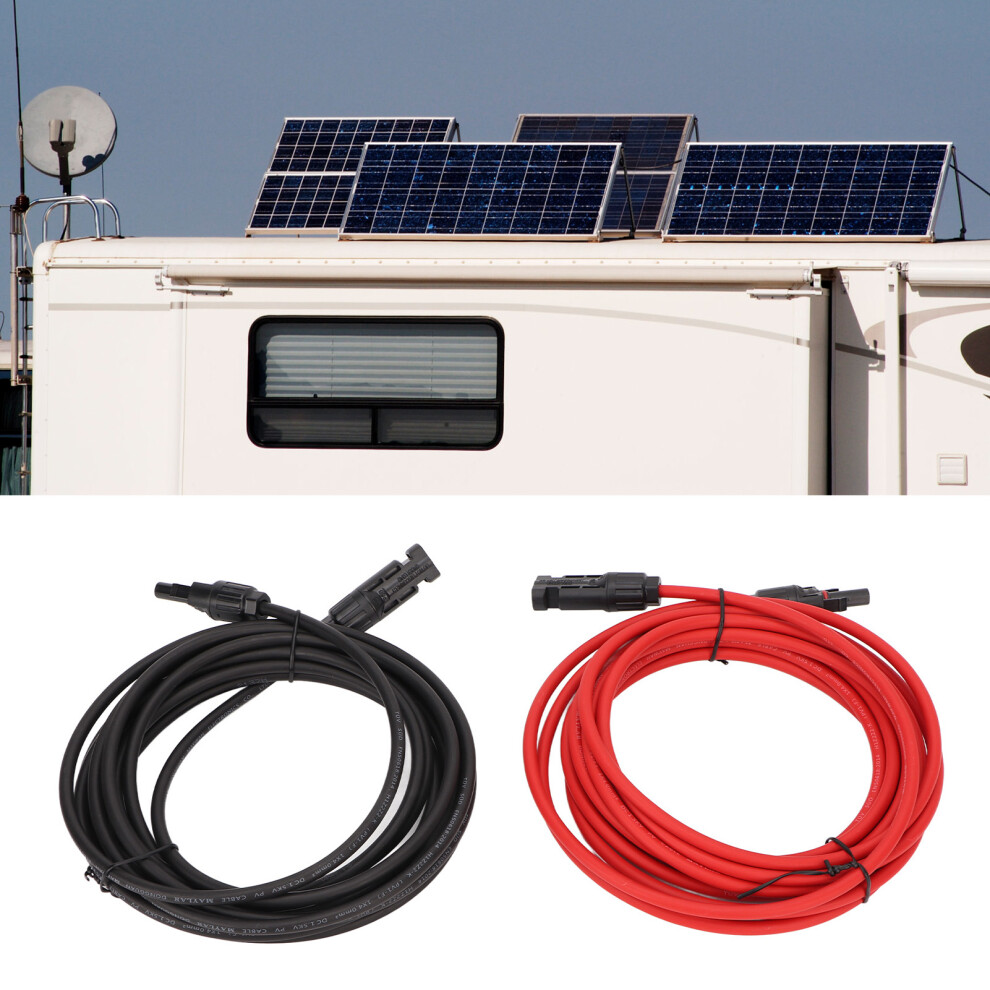 12Awg Solar Panel Wire Extension Cable 2M + Ip68 Black/Red 9401389998949