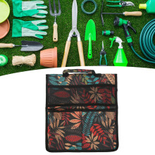 Garden Kneeler Tools Bag, Red Leaves, 30.5x33cm, Oxford Cloth