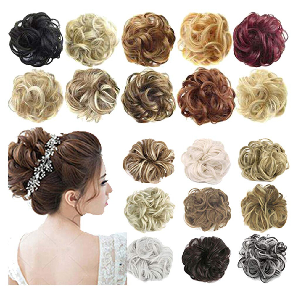 Human Hair Bun Extension for Women, Natural Messy Bun Hairpiece, 100% Real Hair Updo Scrunchie