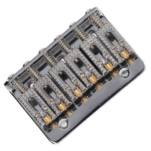 Electric Guitar Bridge 6 Strings 65mm Glossy Silver Hardtail Fixed Bridge
