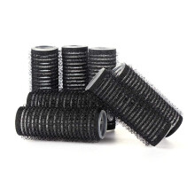 6PCS Self Grip Hair Rollers for Women, Nylon Curlers Black 4cm Set for Quick Curls and Waves