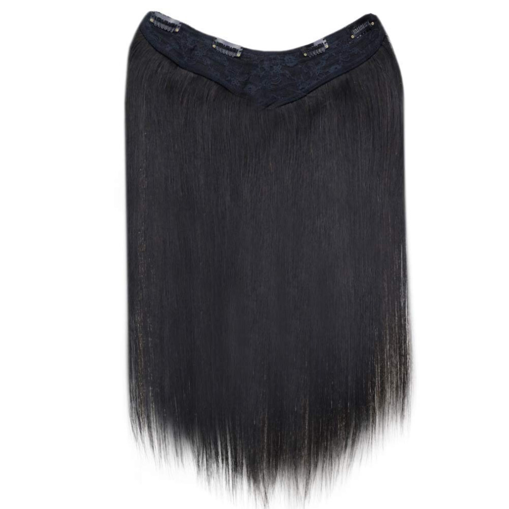 Clip in Human Hair Extensions VShaped One Piece 10 Inch Remy for Instant Volume Boost